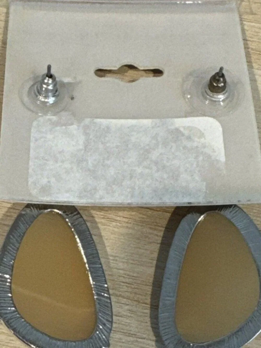 Natasha Beige 2-1/8” Dangle Drop Post Earrings - Picture 2 of 2